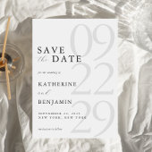 Modern Black and White Minimalist Wedding Save The Date