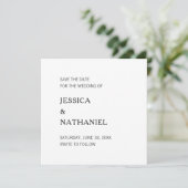 Modern Black and White Minimalist Wedding Save The Date (Staand voorkant)