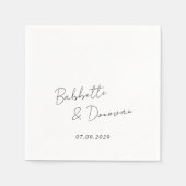 Modern Black and White Minimalist Wedding Servet (Voorkant)