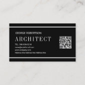 Modern black and white monogram geometric visitekaartje (Achterkant)