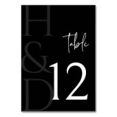 Modern Black and White Monogram Minimalist Wedding Kaart (Voorkant)