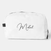 Modern Black and White Monogram Travel Cosmetic Toilettasje (Voorkant)