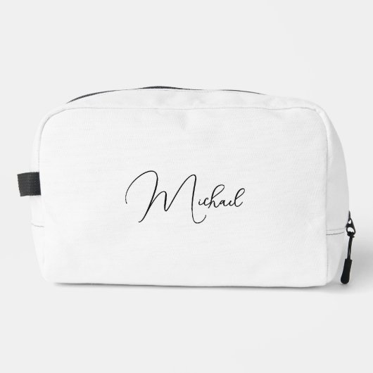 Modern Black and White Monogram Travel Cosmetic Toilettasje (Voorkant)