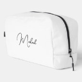 Modern Black and White Monogram Travel Cosmetic Toilettasje (Rechterhoek)