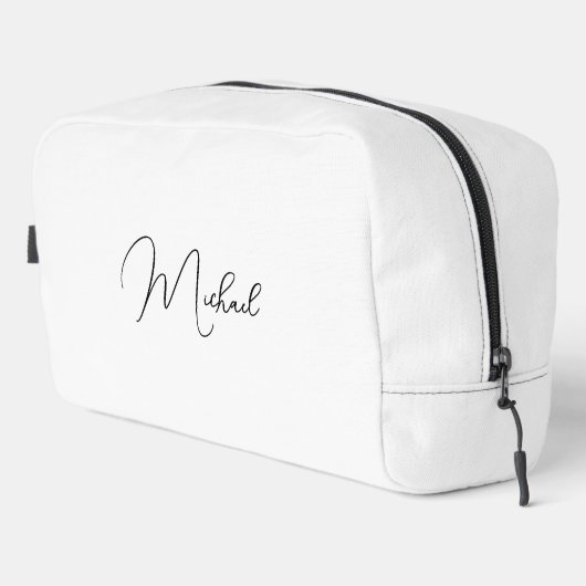 Modern Black and White Monogram Travel Cosmetic Toilettasje (Rechterhoek)