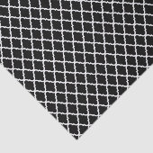 Modern Black and White Moroccan Quatrefoil Pattern Tissuepapier (Detail)