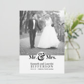 Modern Black and White Mr. en Mr. Announcement Aankondiging (Staand voorkant)