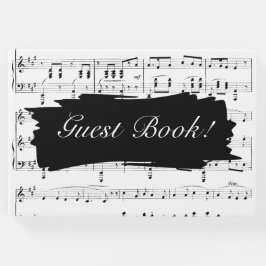 Modern Black and White Music Wedding Invitation Gastenboek