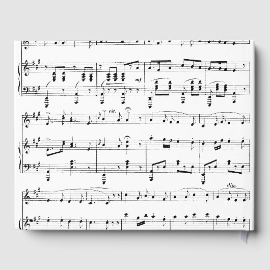 Modern Black and White Music Wedding Invitation Gastenboek (Achterkant)