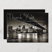 Modern Black and White New York bij nacht Bedankkaart (Voorkant / Achterkant)