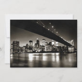Modern Black and White New York bij nachtweddensch Kaart (Achterkant)