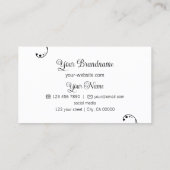 Modern Black and White Ornamental met  Logo Visitekaartje (Achterkant)