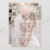 Modern Black And White Overlay Photo Wedding Kaart (Voorkant / Achterkant)