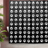 Modern Black and White Paw Print Pattern Douchegordijn