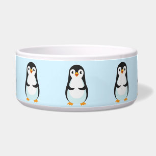 Modern Black and White Penguin on Light Blue Voerbakje