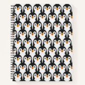Modern Black and White Penguin Pattern Notitieboek (Voorkant)