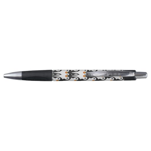 Modern Black and White Penguin Pattern Pen (Achterkant)