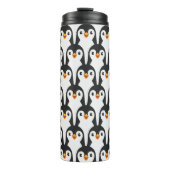 Modern Black and White Penguin Pattern Thermosbeker (Voorkant)
