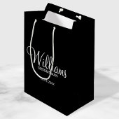 Modern Black and White Personalized Groomsman Medium Cadeauzakje