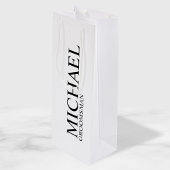 Modern Black and White Personalized Groomsman Wijn Cadeautas