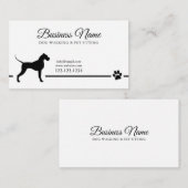 Modern Black and White Pet Silhouette Dog Walking Visitekaartje (Voorkant / Achterkant)
