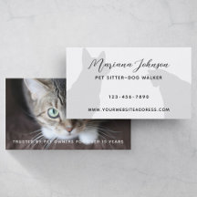 Modern Black and White Pet Sitter Dog Walker Foto