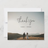 Modern Black and White Photo Chic Wedding Bedankkaart (Voorkant)