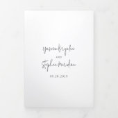 Modern Black and White Photo Chic Wedding Drieluik Uitnodiging (Cover)