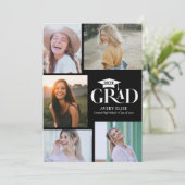 Modern Black and White Photo Collage Invitation Kaart (Staand voorkant)