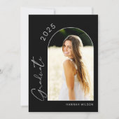 Modern Black and White Photo Graduparty Kaart (Voorkant)