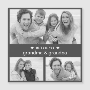 Modern Black and White Photo Magnet Kaart