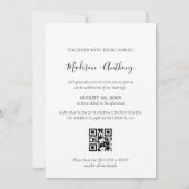 Modern Black and White Photo QR Code RSVP Weddensc Kaart (Achterkant)