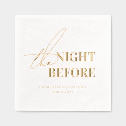 Modern Black and White Photo Rehearsal Dinner Folie Servetten (Voorkant)