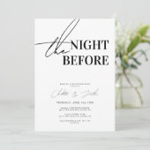 Modern Black and White Photo Rehearsal Dinner Kaart (Staand voorkant)