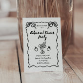 Modern Black and White Photo Rehearsal Dinner Kaart