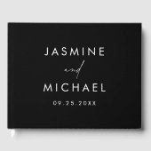 Modern Black and White Photo Wedding Gastenboek (Voorkant)