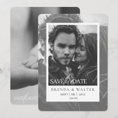 Modern Black and White Photo Wedding Invitation Kaart (Voorkant / Achterkant)