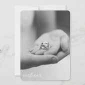 Modern Black and White Photo Wedding Invitation Kaart (Achterkant)
