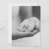 Modern Black and White Photo Wedding Invitation Kaart (Achterkant)