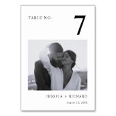 Modern Black and White Photo Wedding Kaart (Voorkant)