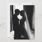 Modern black and white Photo Wedding Kaart (Achterkant)