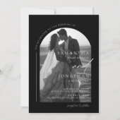 Modern Black and White Photo Wedding Kaart (Voorkant)