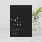 Modern Black and White Photo Wedding Save The Date (Staand voorkant)