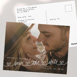 Modern Black and White Photo Wedding Save The Date Briefkaart