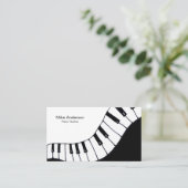Modern Black and White Piano Teacher Visitekaartje (Staand voorkant)