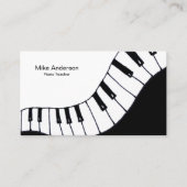 Modern Black and White Piano Teacher Visitekaartje (Voorkant)