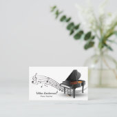 Modern Black and White Piano Teacher Visitekaartje (Staand voorkant)