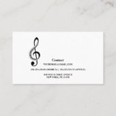 Modern Black and White Piano Teacher Visitekaartje (Achterkant)