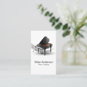 Modern Black and White Piano Teacher Visitekaartje (Staand voorkant)