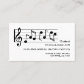 Modern Black and White Piano Teacher Visitekaartje (Achterkant)